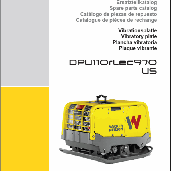 Wacker Neuson DPU110rLec970 US Vibratory Plate Parts Manual
