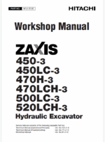 ZX450-3,ZX450LC-3,ZX470H-3,ZX470LCH-3,ZX500LC-3,ZX520LCH-3 Workshop manual