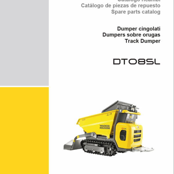 Wacker Neuson DT08SL Track Dumper Parts Manual