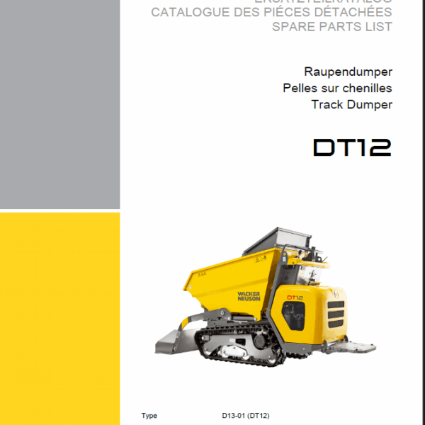 Wacker Neuson DT12 Track Dumper Parts Manual