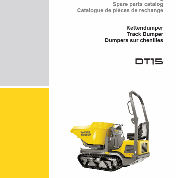 Wacker Neuson DT15 Track Dumper Parts Manual