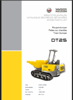 Wacker Neuson DT25 Track Dumper Parts Manual