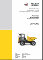 Wacker Neuson DV100 Wheel Dumper Parts Manual