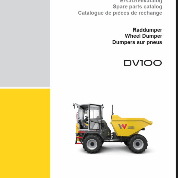 Wacker Neuson DV100 Wheel Dumper Parts Manual