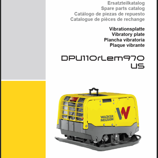 Wacker Neuson DPU110rLem970 US Vibratory Plate Parts Manual