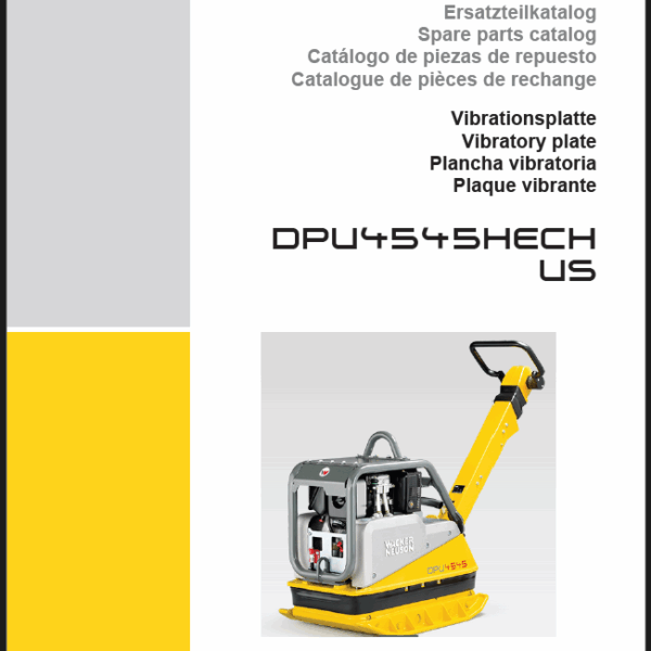 Wacker Neuson DPU4545HECH US Vibratory Plate Parts Manual