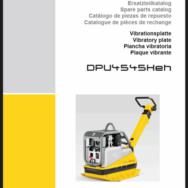 Wacker Neuson DPU4545Heh Vibratory Plate Parts Manual