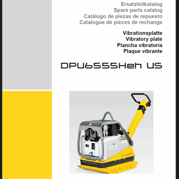 Wacker Neuson DPU6555Heh US Vibratory Plate Parts Manual
