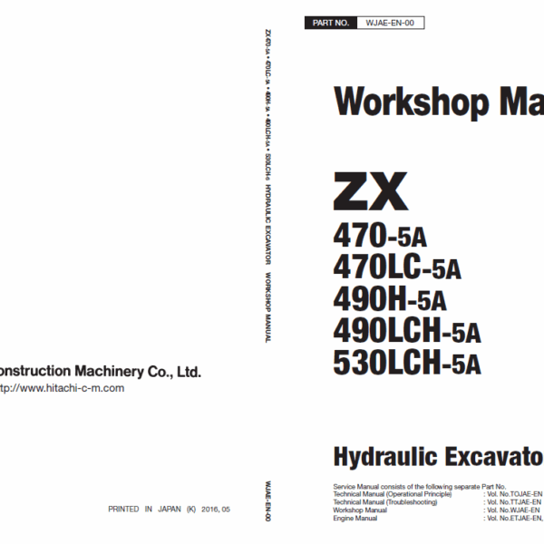 ZX470-5A, 470LC-5A, 490H-5A, 490LCH-5A, 530LCH-5A Workshop Manual
