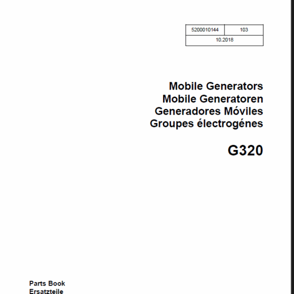 Wacker Neuson G320 Mobile Generators Parts Manual