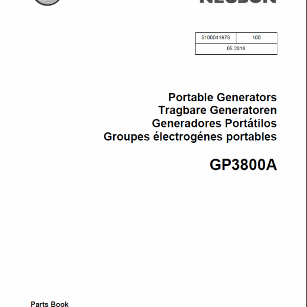 Wacker Neuson GP3800A Portable Generators Parts Manual