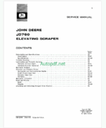 John Deere JD760 Elevating Scraper Service Manual (SM2076)