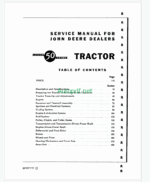 John Deere Model 50 Series Tractors Service Manual (SM2010)