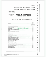 John Deere Model B Tractors Service Manual (SM2004)