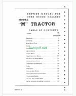 John Deere Model M Tractors Service Manual (SM2001)