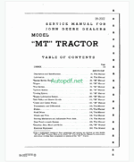 John Deere MT Tractor Service Manual (SM2002 John Deere MT Tractor Service Manual (SM2002) )