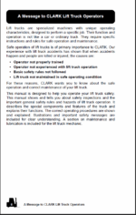 Clark C15-35 D,G,L and C15-32C G,L Forklift Operators Manual (OM-661)