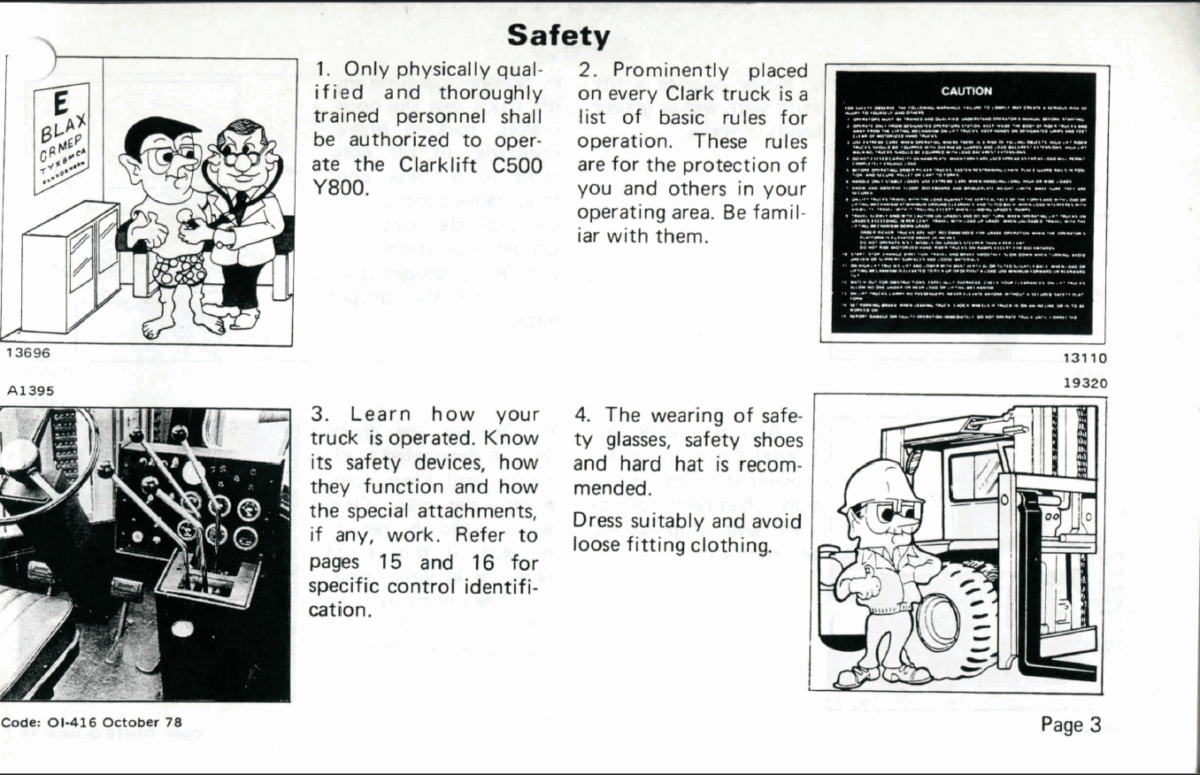 Clark C500Y-800 Forklift Operators Manual (OI-416)