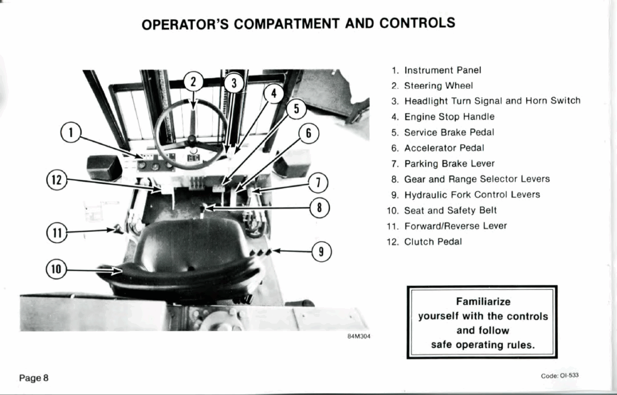 Clark DPR20, DPR25, DPR30 Forklift Operators Manual (OI-533)