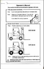 Clark GPX35, GPX40, GPX45, GPX50, GPX55 Forklift Operators Manual (OM-606)