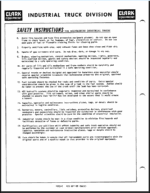 Clark Models 15, 20, 25, 30, 40 NS-1, NSP-1 Narrow Aisle Trucks Operators Manual (O-291-1)