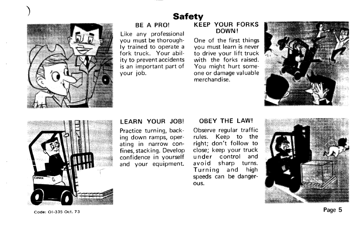 Clark C500Y 100 thru 150 Forklift Operators Manual (OI-335)