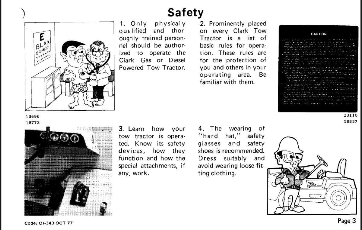 Clark CTA 30 thru 50 Forklift Operators Manual (OI-343)