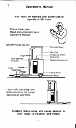 Clark NP300-20 thru 40, NS300-30 thru 40 Forklift Operators Manual (OM-538)