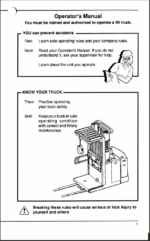 Clark NOS15 Order Picker Operators Manual (OM-613)