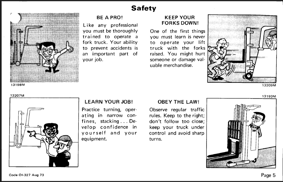 Clark NS, NST, NSP 20 thru 40 and RP, RPF 40 thru 60 Forklift Operators Manual (OI-327)