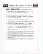Clark C20B-1-296, C20P-1-366, C25B-1-296 thru Lot 617 Maintenance Manual (B79)