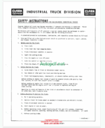 Clark C30B-1-331, C40B-1-331, C50B-1-331, CLR40B-1-548 Forklift Operators Manual (O-B81)