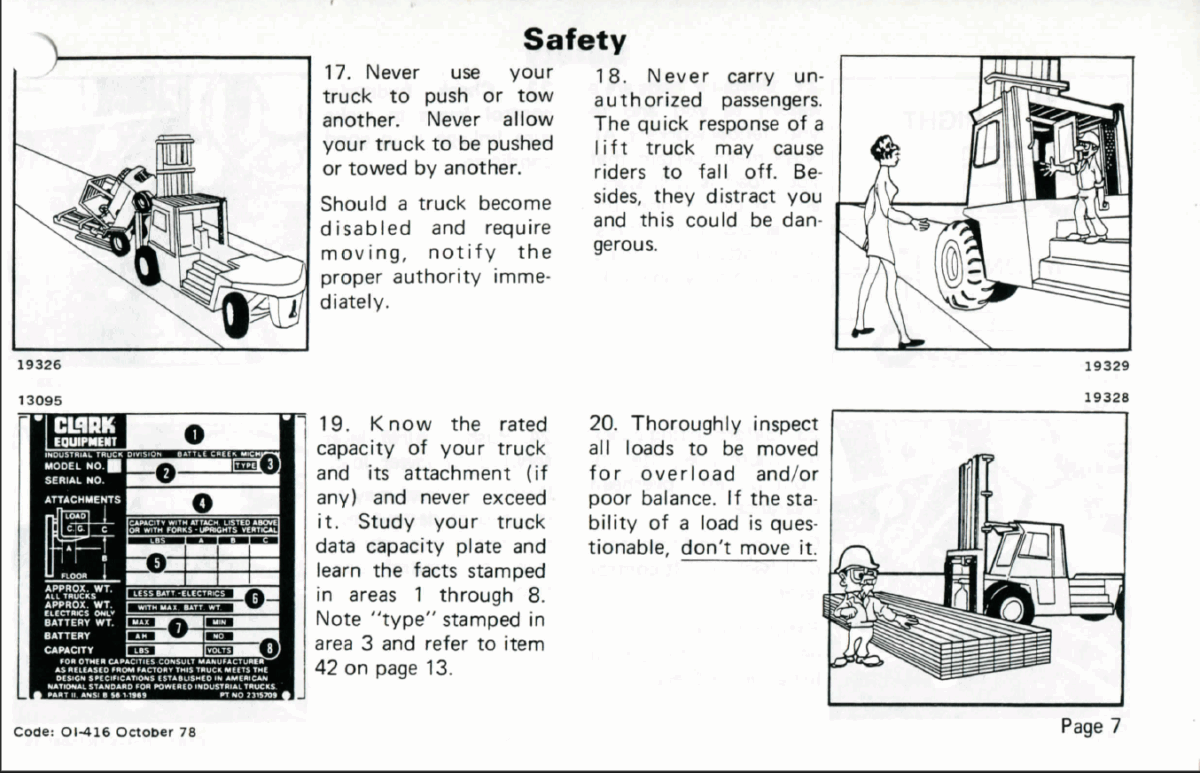 Clark C500Y-800 Forklift Operators Manual (OI-416)