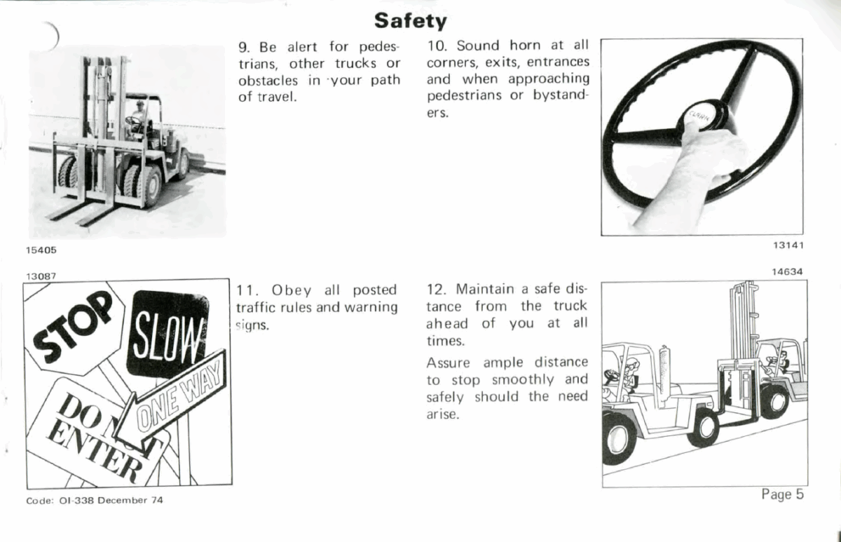 Clark C500(Y) 160 thru 300 Forklift Operators Manual (OI-338)