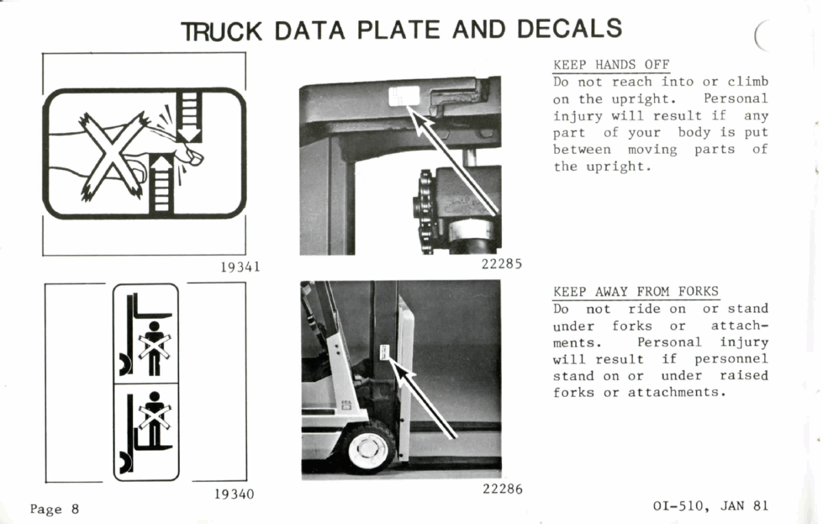 Clark ECA, EPA 17 thru 30 Forklift Operators Manual (OI-510)