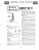 Clark NST15, NST20, NST25, NST30, NST40 Forklift Operators Manual (O-165)