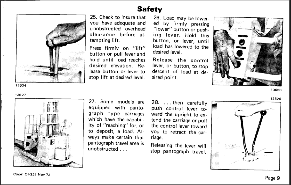 Clark Powrworker ST20B, ST30B, ST40B, S20, S40, SP20, SP30 Forklift Operators Manual (OI-321)