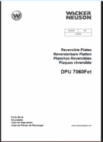 Wacker Neuson DPU 7060Fet Reversible Plates Parts Manual