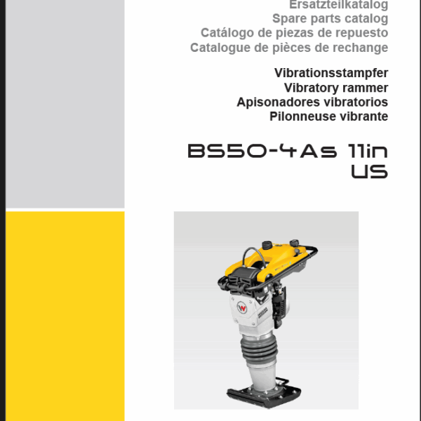 Wacker Neuson BS50-4As 11in US Vibratory Rammers Parts Manual