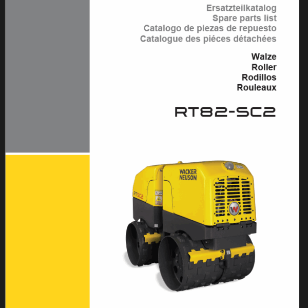 Wacker Neuson RT82-SC2 Roller Parts Manual