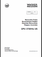 Wacker Neuson DPU 3750Hts US Reversible Plates Parts Manual