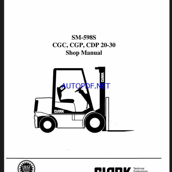 Clark CGC, CGP, CDP 20-30 Forklift Service Manual (S598S)