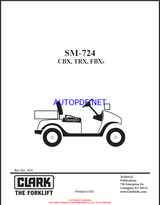 Clark CBX, TRX, FBX Low Tractor Service Manual (SM724)