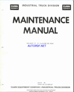 Clark Carloader D Maintenance Manual (Code 8A)