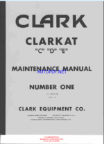 Clark Clarkat C, D, E Tow Tractor Maintenance Manual (CODE_19)