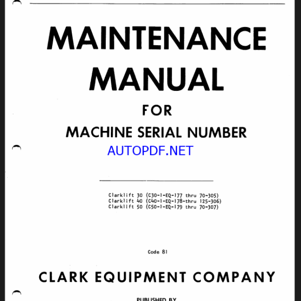 Clark Clarklift 30, 40, 50 Maintenance Manual (81)
