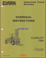 Clark Clarklift C500 Forklift Overhaul Instructions (OH433)
