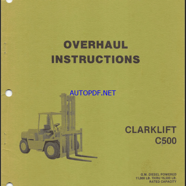 Clark Clarklift C500 Forklift Overhaul Instructions (OH433)