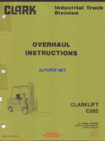 Clark Clarklift C500 Overhaul Instructions (OH431)