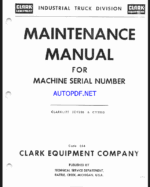 Clark Clarklift CY20B, CY30B Maintenance Manual (B84)